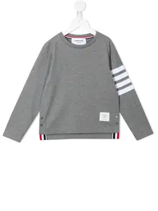 Джемпер с отделкой в полоску Thom Browne Kids, серый