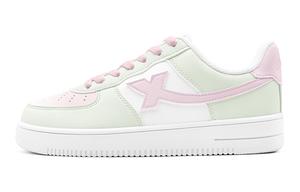 XTEP Кроссовки Air Force One с низким верхом для скейтборда, противоскользящие, износостойкие, женские, зеленые, розовые