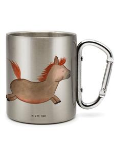 Серебряная термокружка с изображением скачущей лошади (без слогана) Mr. & Mrs. Panda