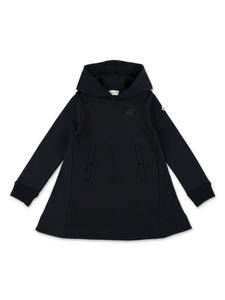 Moncler Enfant хлопковое платье с аппликацией, черный