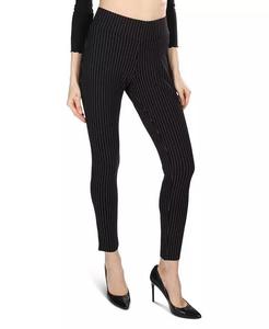 Женские леггинсы прямого покроя с высокой талией в тонкую полоску, утягивающие ноги MeMoi, черный