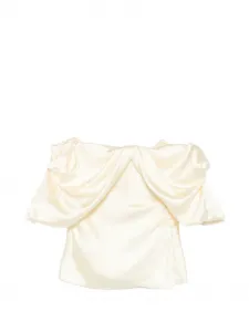 Драпированный топ с открытыми плечами Alexander Mcqueen, желтый