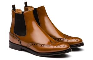 Женские короткие челси-ботфорты коричневые CHURCH'S