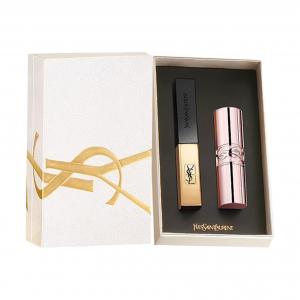 SAINT LAURENT Набор косметики Small Gold Bar Pink Tube Box легко растушевывается, стойкий тон 2,2г+3,1г