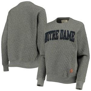 Женский стеганый пуловер Pressbox Heather Charcoal Notre Dame Fighting Irish Moose, цвет Ntd Grey
