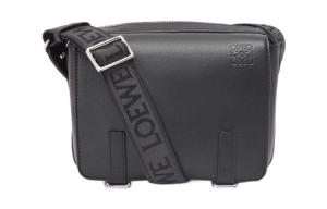 LOEWE Военный кожаный курьерский мессенджер с жаккардовой тканью