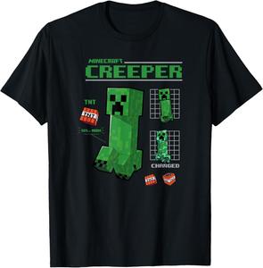 Футболка с изображением профиля крипера из Minecraft, черная (black 19-3911tcx), размер S