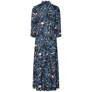 Длинное платье Yas Savanna с рукавами 3/4, синий