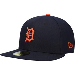 Мужская облегающая шляпа New Era Navy Detroit Tigers Authentic Collection On-Field Road 59FIFTY