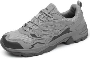 Мужские треккинговые кроссовки с широким носком, дышащие походные кроссовки для улицы, противоскользящие и прочные, удобная широкая посадка для кемпинга и прогулок Qacksv, серый