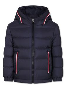 Moncler Enfant куртка с логотипом-нашивкой, синий