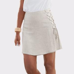 Женская льняная юбка с кружевной шнуровкой Lascana