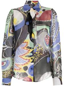 Блузка с абстрактным узором Moschino, черный