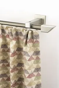 Карниз для штор GARESA "Cubus, внутренний направляющий Quadros", 1 направляющая, желаемая длина, комплект внутренних направляющих, выдвижной, дерево-алюминий 510 см, цвет chromfarben