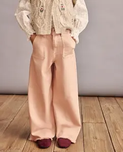 Джинсы для девочки с прямым карманом и потертым низом Coconut El Corte Inglés, розовый