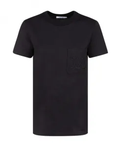 Футболка с вышитым логотипом Max Mara, черный