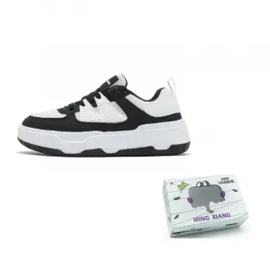 Singing Амортизирующие износостойкие легкие низкие скейтерские кроссовки унисекс белый черный, цвет White Black[Box Included]