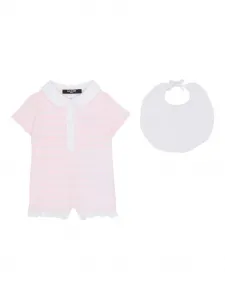 Комплект в полоску с оборками Balmain Kids, розовый