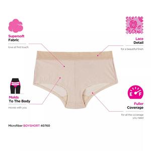 Женские трусики-шорты для мальчиков Maidenform One Fab Fit из микрофибры с кружевной отделкой 40760 Maidenform