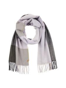 Клетчатый шарф с бахромой фиолетового цвета Camel Active