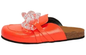 JW Anderson Сланцы Chain с резиновой подошвой и закрытым носком Women's Orange