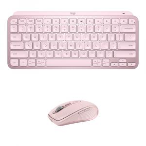 Комплект из мини-клавиатуры Logitech MX Wireless Keys и мыши Anywhere 3S (розовый)
