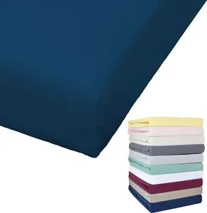 Простыня на резинке Jersey, глубина 27 см, размеры 90x190-100x200 / 140-160x200 / 180-200x200 см, серый, желтый, белый, зеленый, синий, цвет: синий, размер: 180x200 см Bierbaum