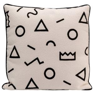 Декоративная подушка Kare Design Geometric, полиэстер - белый / черный