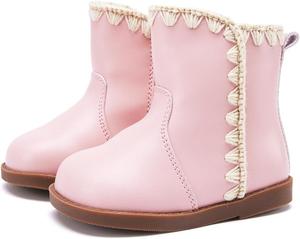 BMCiTYBM Ботинки для малышей, мальчиков и девочек, первые ботиночки для хождения, на все сезоны, для детей 6, 9, 12, 15, 18, 24 месяцев, 8-Pink