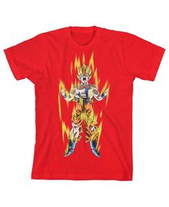 Детская футболка с графическим принтом "Супер Сайян Гоку" красного цвета, размер XL Dragon Ball Z, Multicolored
