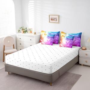 Erosebridal Комплект постельного белья Marble с каменным узором и абстрактным мраморным принтом, современный иридесцентный, Purple Pink Blue