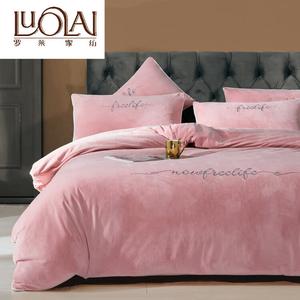 LUOLAI HOME Простыня 1,5 м стандарт: пододеяльник 200*230 см, 4 предмета, класс A, детский вельвет, Jessica Light Bean Paste