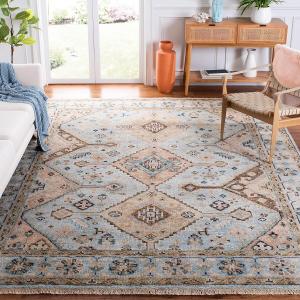 SAFAVIEH Samarkand Collection ковер 305 x 427 см Light Blue/Beige SRK127L ручной вязки традиционный восточный премиальная шерсть для гостиной столовой спальни