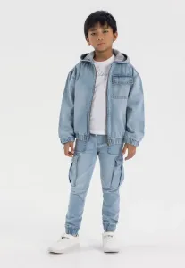 Джинсовая куртка с капюшоном и передним карманом Minoti, Light Blue Denim