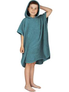 Normani Детский банный пончо из органического хлопка, цвет «бензиновый синий»