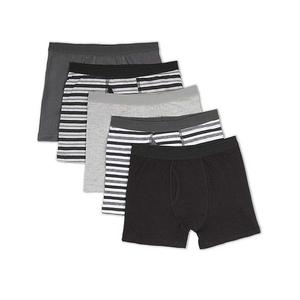 5 пар боксеров для мальчиков Cotton Rich, серый мульти, с полосками и однотонные Memoi