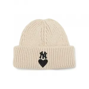 MLB Вязаная шапка из плюшевой пряжи унисекс белая, White