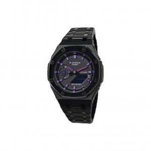 Часы Casio G-Shock Analog-Digital 2100 Series, арт. GA-2100SKE-7A, черный/черно-фиолетовый