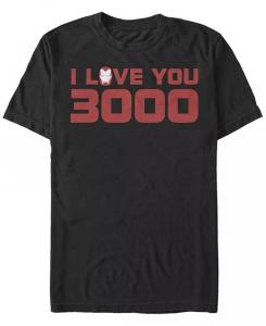 Мужской шлем Marvel Avengers Endgame I Love You 3000 Iron Man, футболка с коротким рукавом Fifth Sun, черный