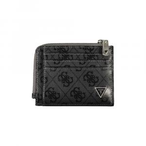 Элегантный черный кожаный кошелек с контрастными акцентами Guess Shoes