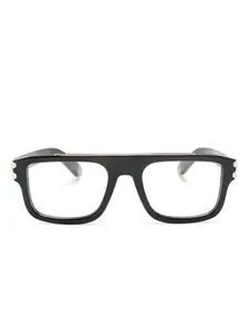 Солнцезащитные очки в квадратной оправе с логотипом Philipp Plein Eyewear, черный