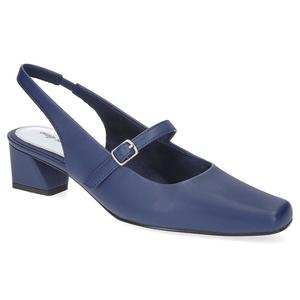 Женские туфли-лодочки с открытой пяткой Easy Street с квадратным носком и камеей, цвет Navy Satin
