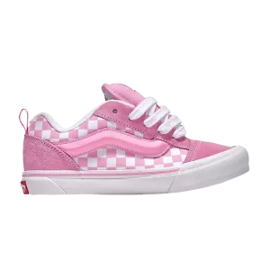 Кроссовки Vans Knu-Skool Little Kids Checkerboard - Prism Pink White, розовый