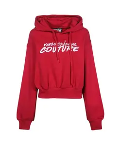 Хлопковая толстовка с вышивкой Versace Jeans Couture, красный