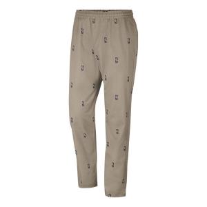 Брюки team 31 courtside full print logo elastic waistband athleisure casual sports pants khaki Nike, мультиколор