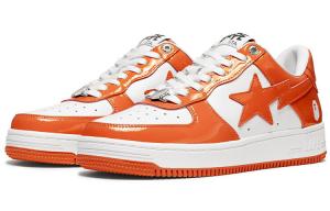 STA Стильные женские кеды для скейтбординга с низким верхом, оранжевые/белые A Bathing Ape