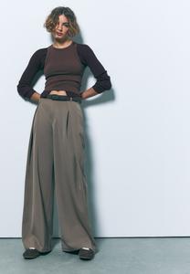 Брюки Stradivarius Trousers, Mottled Light Brown