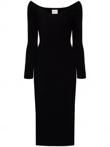 Платье миди Pia в рубчик KHAITE, черный