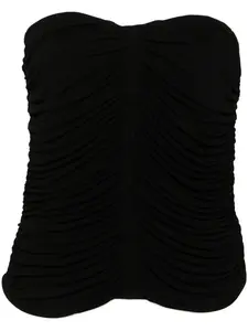 Топ без бретелей со сборками Saint Laurent, черный