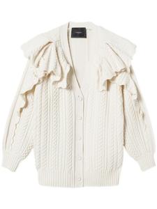 Кардиган с оборками TWINSET, белый